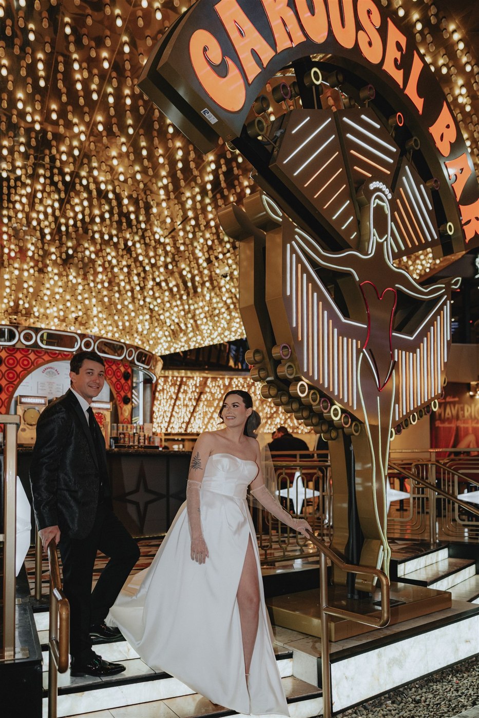 Under the Carousel Bar lights — Las Vegas