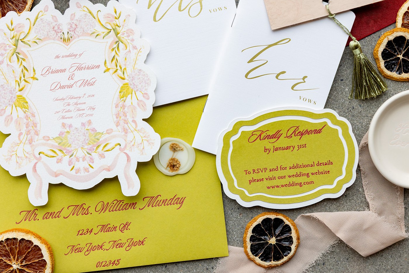 Stationery, citrus + layered paper — The Sky Room